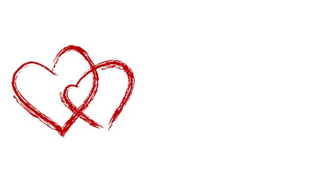 Красное сердце. На белом фоне. День Святого Валентина. Баннер или открытка
. - Фото, изображение