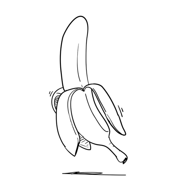 doodle banana illustration handdrawn style - Vector, afbeelding