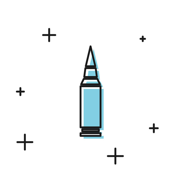 Ícone de bala preta isolado no fundo branco. Ilustração vetorial
 - Vetor, Imagem