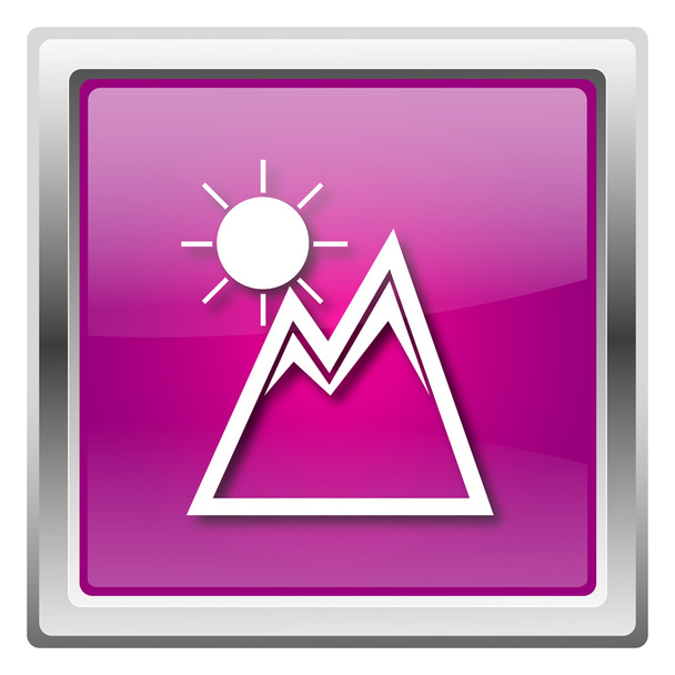 Montañas con icono del sol
 - Foto, Imagen