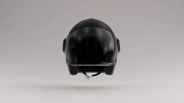 Fekete motorkerékpár sisak szemüveg 3d illusztráció 3d render - Fotó, kép