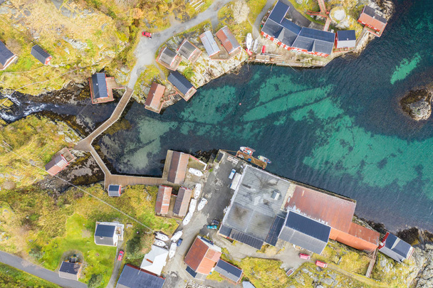 Widok drona na A i Lofoten - Zdjęcie, obraz