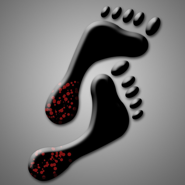 Illusztráció vonatkozó láb bőr problémák, mint a gombás fertőzések, vagy száraz nyomában - Fotó, kép
