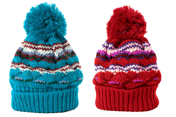 Cappello sci due maglia invernale isolato bianco
 - Foto, immagini