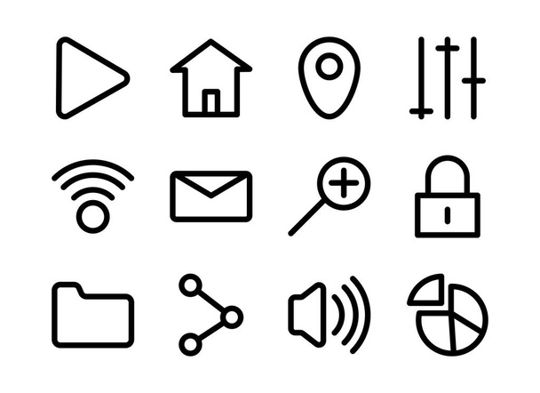 Bündel von Symbolen für die Benutzeroberfläche - Vektor, Bild