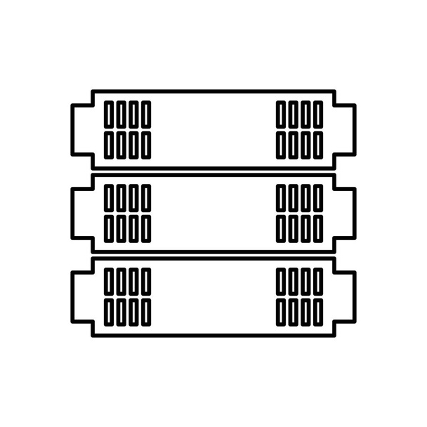 data server tower isolated icon - Vector, Image