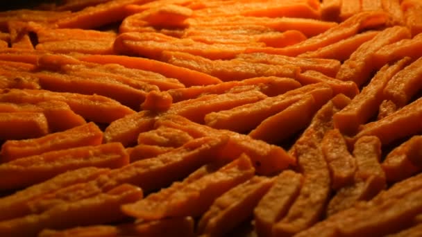 Ranskalaiset perunat paistettu kotona uunissa lähikuva näkymä
 - Materiaali, video