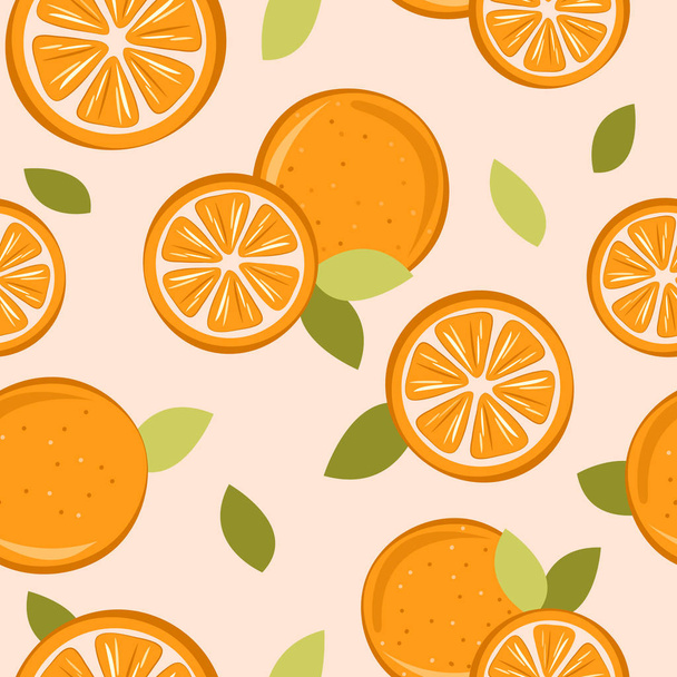 σύνολο μοτίβων πορτοκαλιών σε γυμνό φόντο - Διάνυσμα, εικόνα