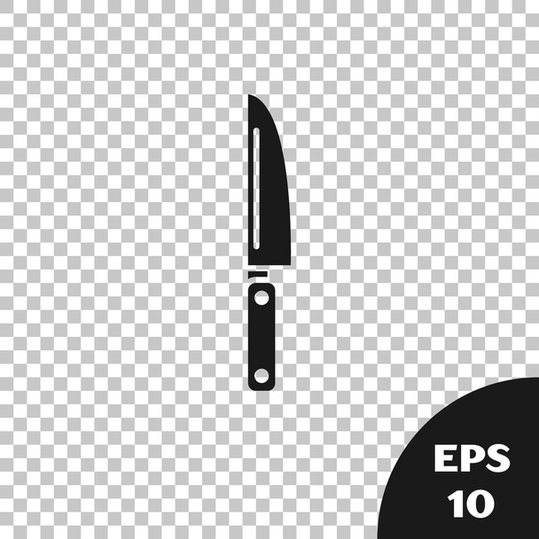 Black Knife icon isolated on transparent background. Cutlery symbol. Vector Illustration - Vector, Image