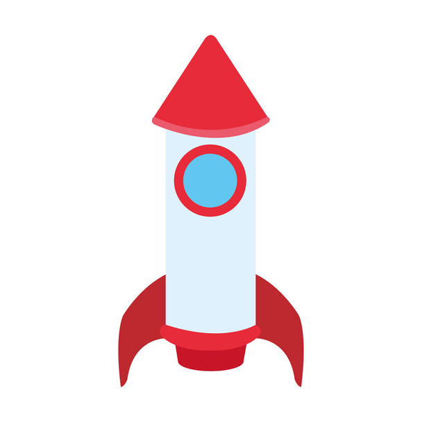 ikona rakiety kosmicznej, płaska konstrukcja - Wektor, obraz