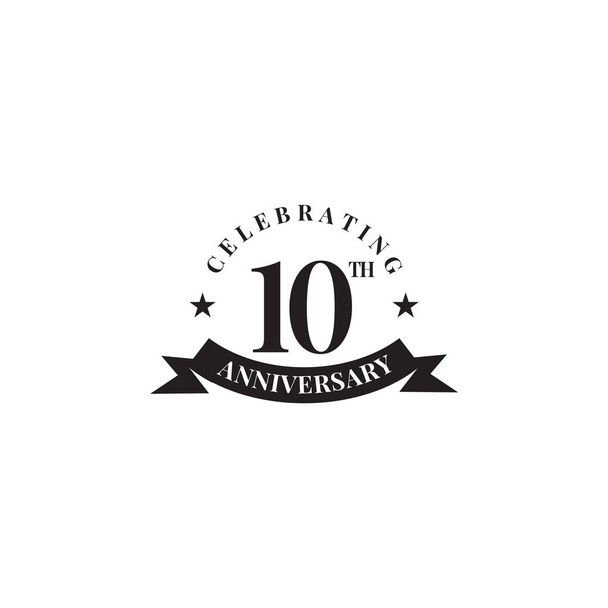 10º año celebrando aniversario emblema logo diseño
 - Vector, Imagen