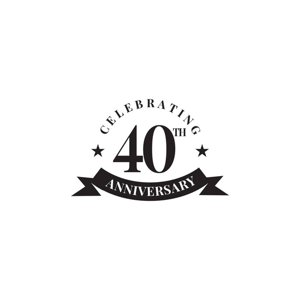 40ο έτος εορτασμού επέτειο έμβλημα λογότυπο σχεδιασμό διάνυσμα temp - Διάνυσμα, εικόνα