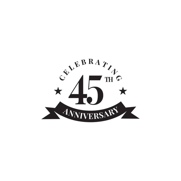 Plantilla de diseño del logotipo del emblema del aniversario 45
 - Vector, Imagen