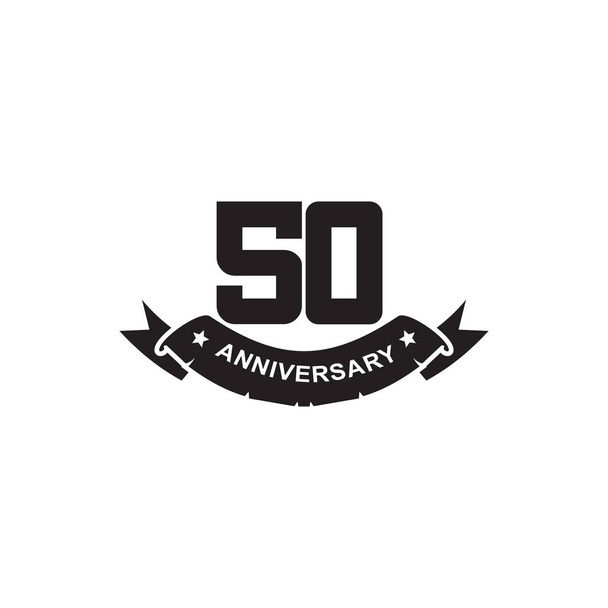 50th celebrando aniversário emblema logotipo design
 - Vetor, Imagem