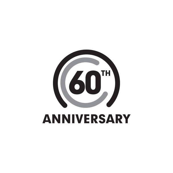 60th year anniversary emblem logo design template - Vector, Image
