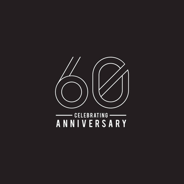 60th ano aniversário emblema logotipo modelo de design
 - Vetor, Imagem