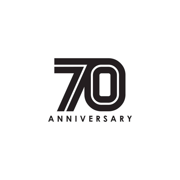 創立70周年記念ロゴデザインテンプレート - ベクター画像