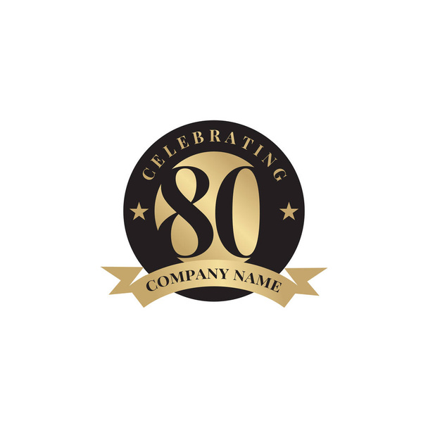 80 anni celebrando anniversario emblema logo design
 - Vettoriali, immagini
