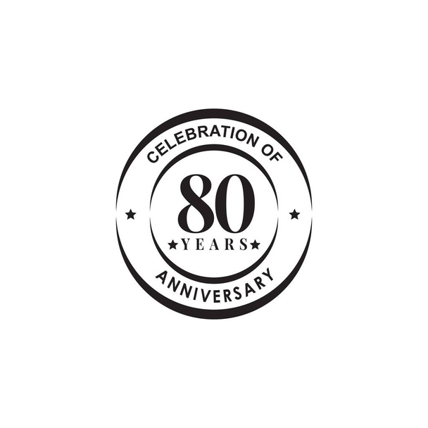 80th year celebrating anniversary emblem logo design - Vector, Image
