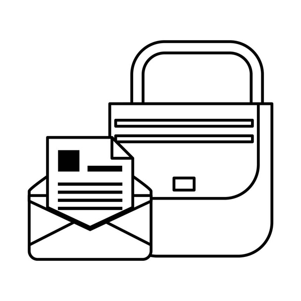 postal service handbag isolated icon - Vector, Image