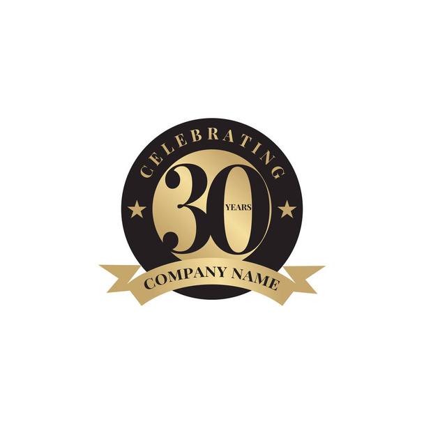 30th year anniversary emblem logo design vector template - Vector, Image
