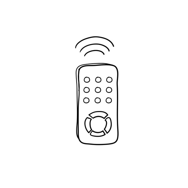 illustration vectorielle d'icône de télécommande avec style doodle dessiné à la main isolé sur fond blanc
 - Vecteur, image