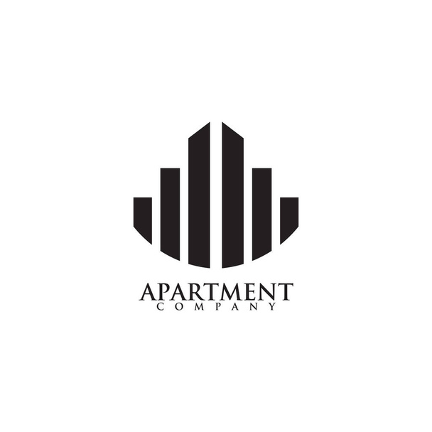Apartman épület logó tervezés inspiráció vektor sablon - Vektor, kép