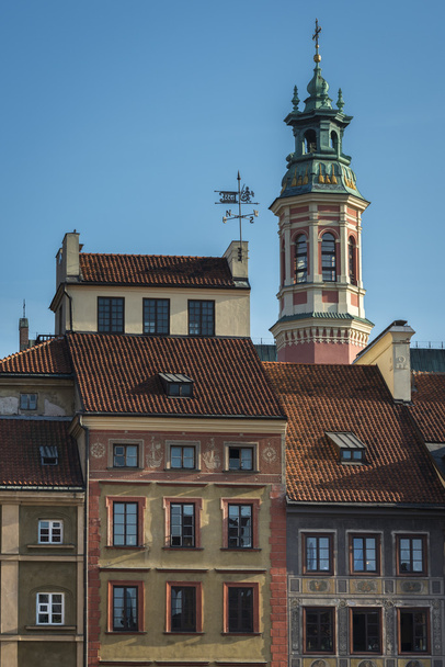 Old historic houses on Old Town square in Warsaw - Foto, afbeelding