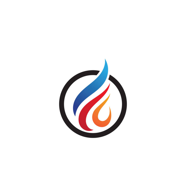 Tűz láng sablon Logo vektoros ikon olaj, gáz és energia logó - Vektor, kép