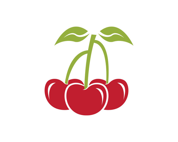 Fruit cherry logo design vector - Vector, Image