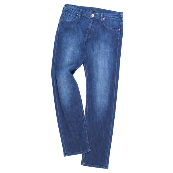 jean or blue jeans with concept on white background new. - Foto, Imagem