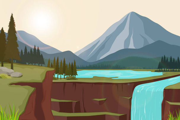illustration of natural scenery - Vector, Image