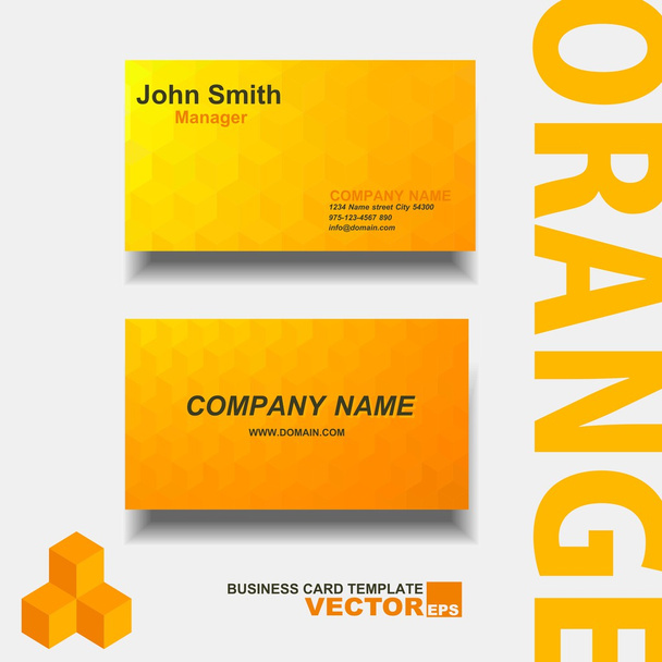 Orange Abstract creative business cards - Vector, Image