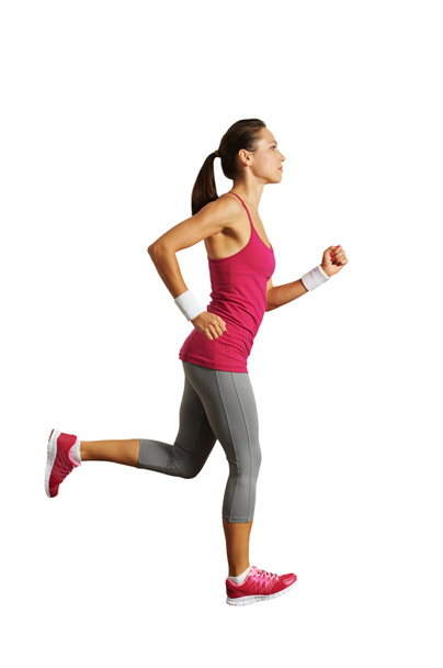 full-length photo of running woman - Foto, Imagen