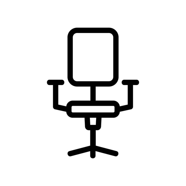 Ikona krzesła roboczego jest wektorem. Ilustracja izolowanego symbolu konturu - Wektor, obraz