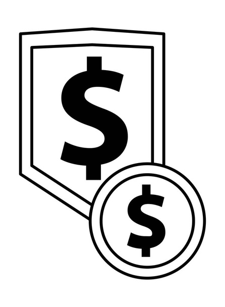 scudo con icona simbolo dollaro
 - Vettoriali, immagini