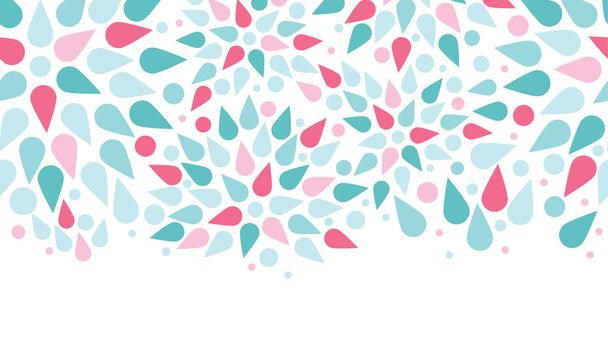 Abstract colorful drops horizontal seamless pattern background border - Вектор,изображение