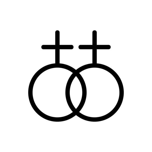 same sex marriage icon vector. Isolated contour symbol illustration - ベクター画像