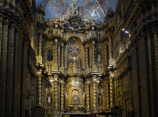 La Compania Church interior in Quito, Ecuador - Photo, Image