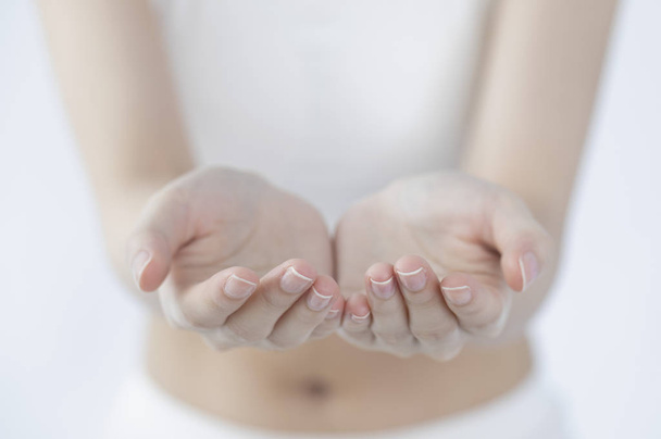 closeup shot of female hands with copy space - Foto, immagini
