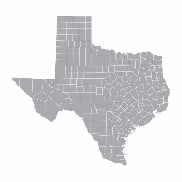 Mapa stanu Teksas - Wektor, obraz