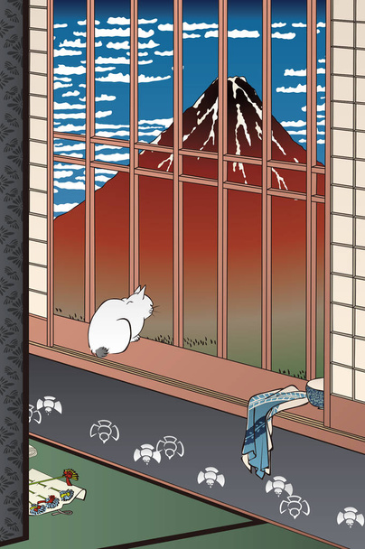  Sto slavných pohledů na Edo Asakusa Taura Tori no Mori & Kaifu Clear Sunshine 2 - Vektor, obrázek