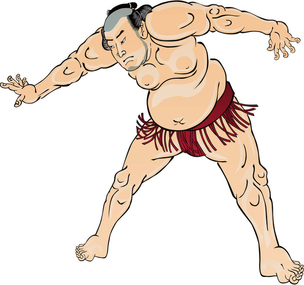 Ukiyo-e Sumo lucha libre 15
 - Vector, Imagen
