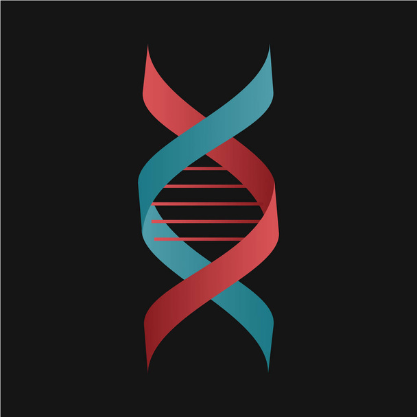 DNA helix icon. Concept symbol of biochemistry and nanotechnology. Vector illustration. - Vector, Image