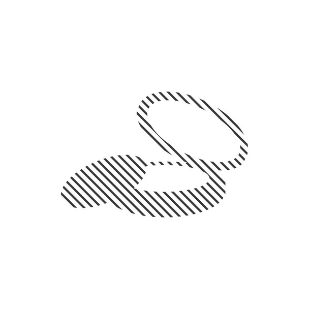 Stripped Make Up Powder Minimalistic Flat Line Outline Stroke Icon Pictogram Symbol made of line. Stock vektorové ilustrace izolované na bílém pozadí. - Vektor, obrázek