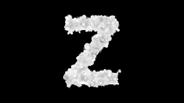 Snowy white glowing letter on black background - Footage, Video