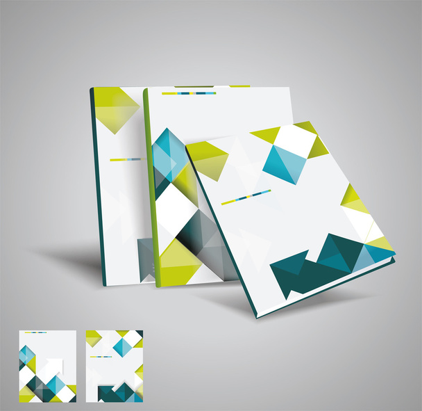 Vector brochure template design with cubes and arrows elements. - Вектор,изображение