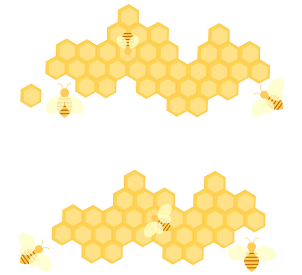 abeja en panal. ilustración sobre fondo blanco - Foto, imagen