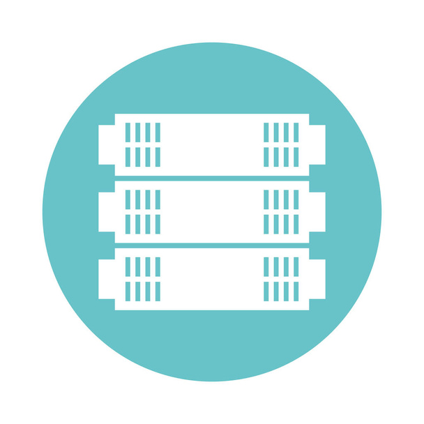 ícone de torre de servidor de dados isolado
 - Vetor, Imagem