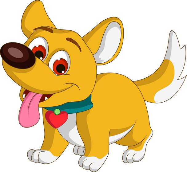Cão bonito desenhos animados sorrindo
 - Vetor, Imagem